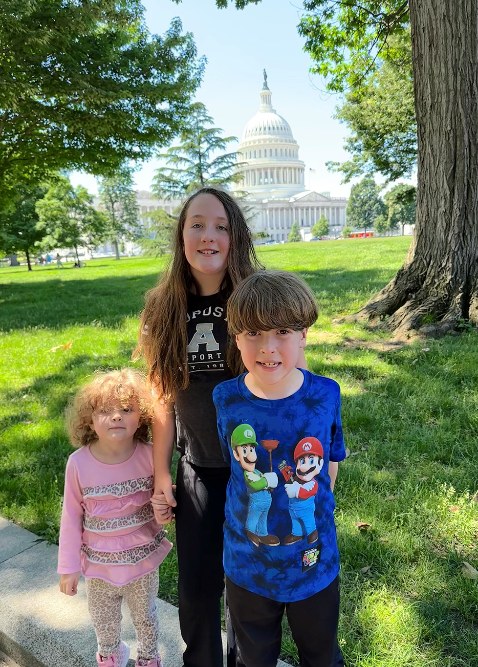 Kids outside the Capitol Building during the Family Trip to DC - Thumbnail